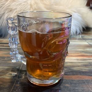 Set of 3 Wiccan holographic skull mugs pagan glass